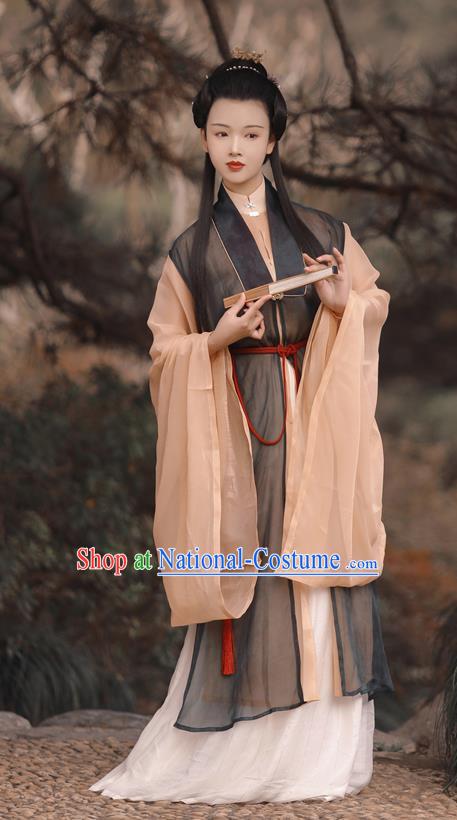 China Traditional Hanfu Dress Ming Dynasty Patrician Beauty Historical Costume Ancient Taoist Nun Clothing