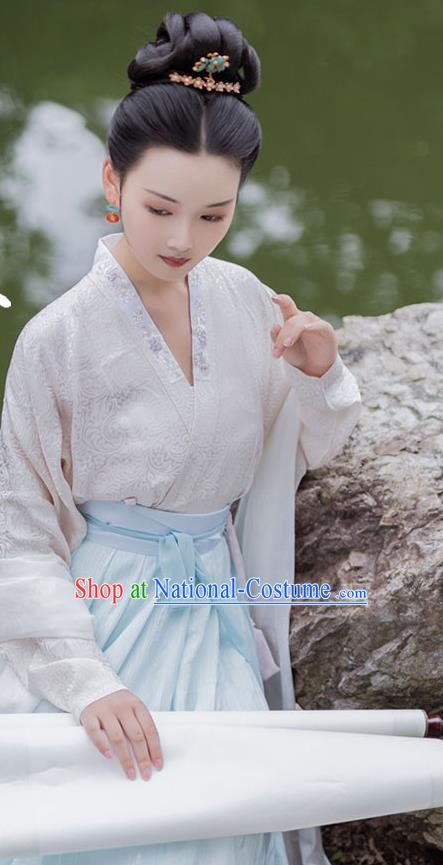 China Song Dynasty Court Beauty Historical Costumes Ancient Imperial Consort Hanfu Traditional Clothing