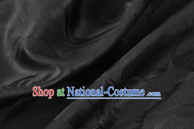 Chinese Jacquard Black Brocade Cloth Gambiered Guangdong Gauze Drapery Traditional Cheongsam Silk Fabric