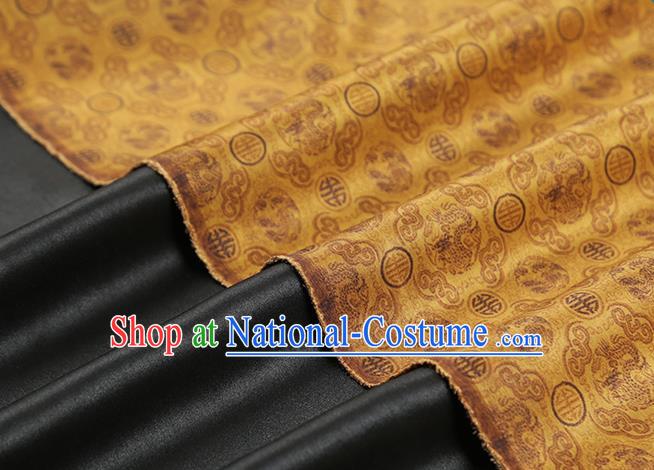 Chinese Cheongsam Gambiered Guangdong Gauze Classical Pattern Silk Fabric Traditional Golden Brocade Drapery