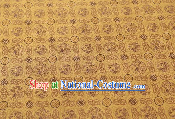 Chinese Cheongsam Gambiered Guangdong Gauze Classical Pattern Silk Fabric Traditional Golden Brocade Drapery