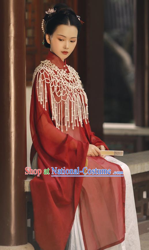 China Traditional Ming Dynasty Imperial Consort Historical Clothing Ancient Court Countess Hanfu Dress Costumes