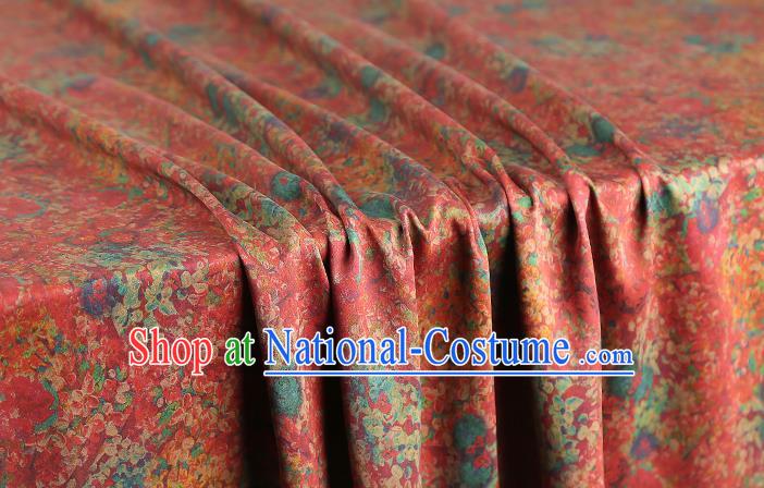 Chinese Wedding Red Satin Fabric Traditional Qipao Dress Brocade Classical Pattern Silk Drapery