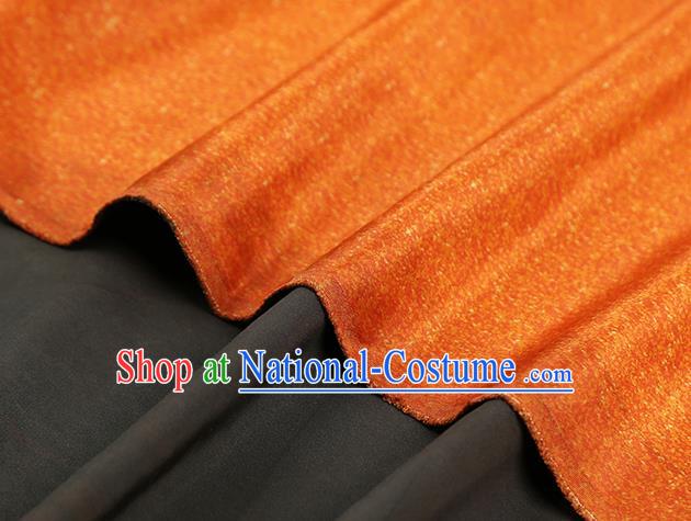 Chinese Traditional Satin Fabric Qipao Dress Brocade Classical Reed Pattern Orange Silk Drapery