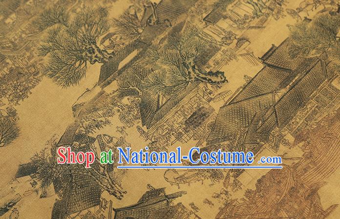 Chinese Traditional Gambiered Guangdong Gauze Fabric Classical Pattern Silk Drapery Qipao Dress Tapestry Cloth