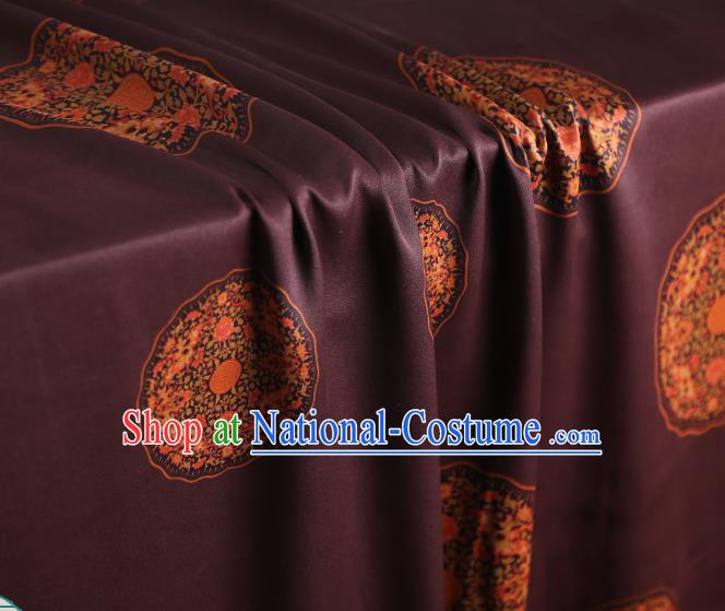 Chinese Traditional Wine Red Brocade Cloth Gambiered Guangdong Gauze Qipao Dress Classical Pattern Silk Fabric