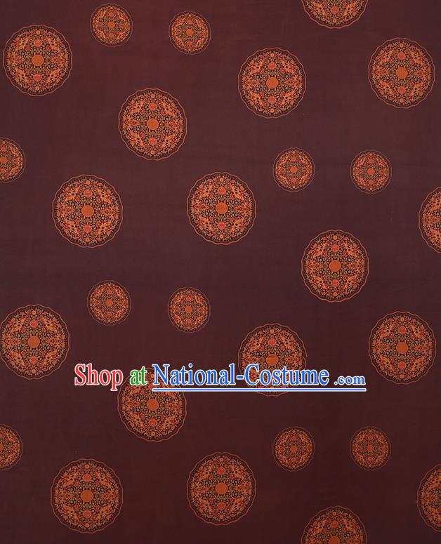 Chinese Traditional Wine Red Brocade Cloth Gambiered Guangdong Gauze Qipao Dress Classical Pattern Silk Fabric