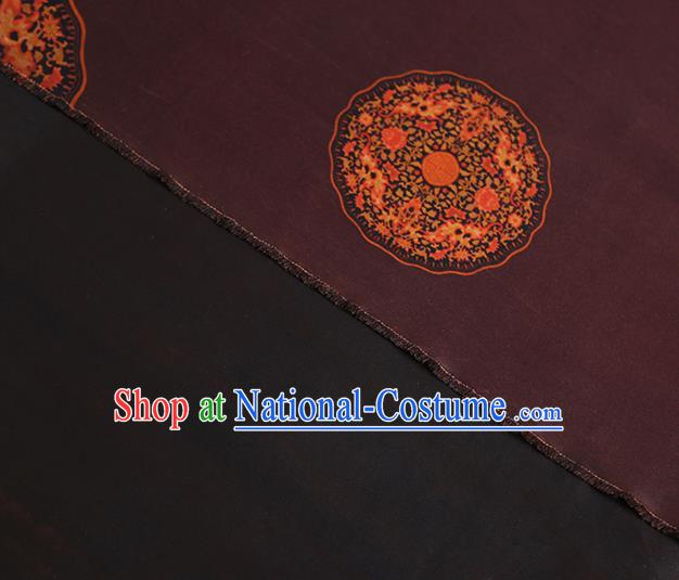 Chinese Traditional Wine Red Brocade Cloth Gambiered Guangdong Gauze Qipao Dress Classical Pattern Silk Fabric