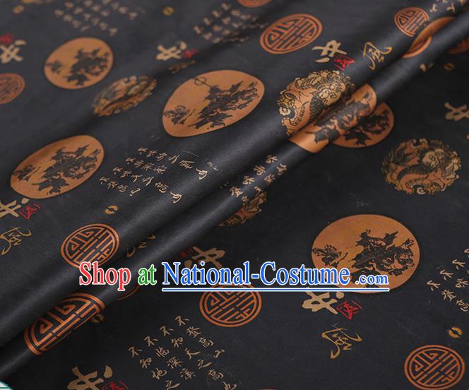 Chinese Traditional Tang Suit Silk Fabric Classical Gambiered Guangdong Gauze Material