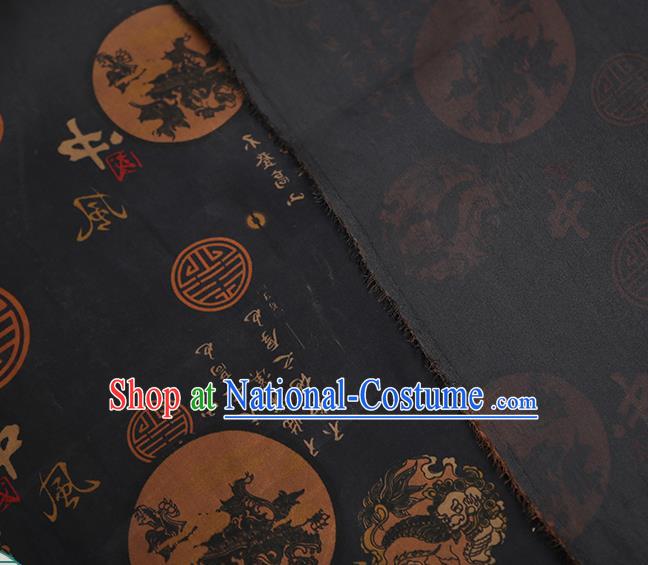 Chinese Traditional Tang Suit Silk Fabric Classical Gambiered Guangdong Gauze Material