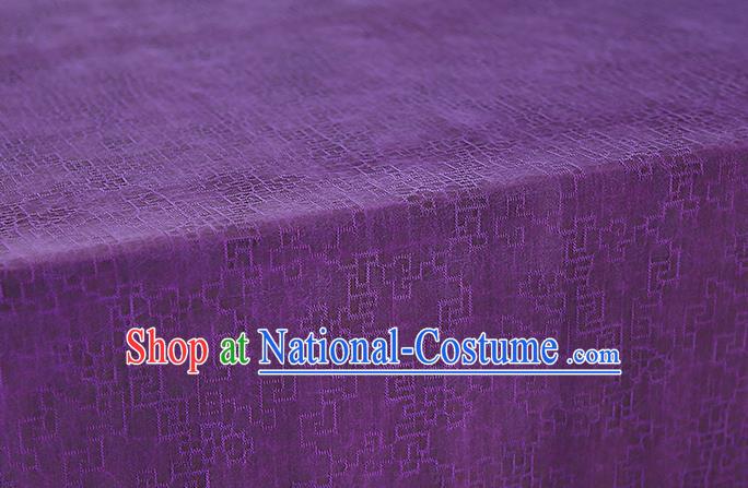 Chinese Classical Jacquard Gambiered Guangdong Gauze Traditional Qipao Dress Purple Silk Fabric