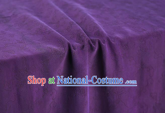 Chinese Traditional Qipao Dress Purple Silk Fabric Classical Jacquard Gambiered Guangdong Gauze