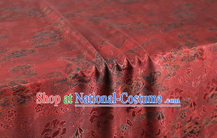 Chinese Red Gambiered Guangdong Gauze Traditional Qipao Dress Brocade Material Classical Cheongsam Jacquard Silk Fabric