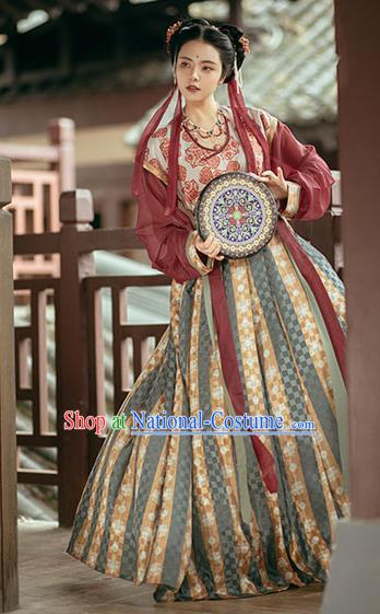 China Ancient Dance Lady Hanfu Dress Traditional Tang Dynasty Historical Clothing