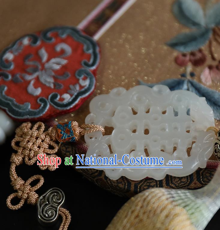 China Traditional Wedding Embroidered Palace Fan Handmade Fans Hanfu Silk Fan