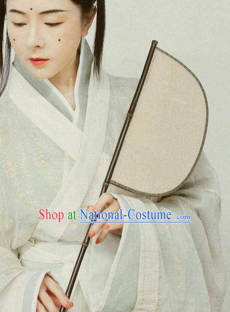 China Traditional Jin Dynasty Silk Fan Handmade Court Lady Fan Ancient Princess Hanfu Palace Fan