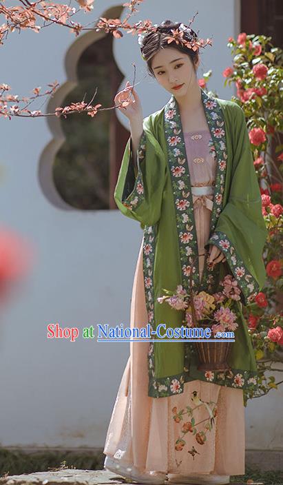 China Traditional Song Dynasty Nobility Lady Dress Clothing Ancient Royal Princess Embroidered Hanfu Costumes