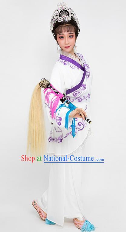 China Traditional Opera Madam White Snake Bai Suzhen Dress Clothing Shaoxing Opera Actress Garment Costumes