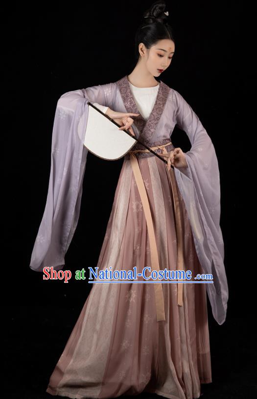 Chinese Ancient Hanfu Clothing Traditional Southern and Northern Dynasties Palace Lady Garment Costumes