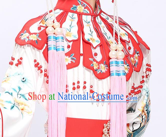 China Traditional Yue Opera Bride Wedding Garment Costumes Shaoxing Opera Princess White Dress Clothing and Phoenix Crown