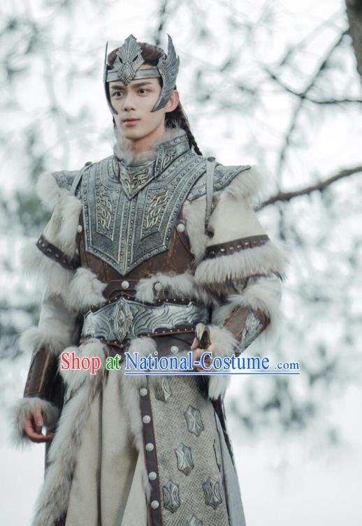 Chinese Drama The Long Ballad Ashile Sun Clothing Ancient General Garment Costumes Traditional Armor and Helmet Suits