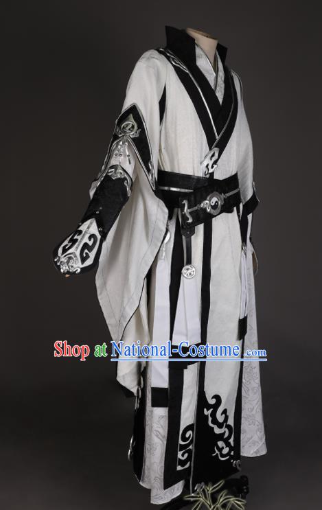 Chinese Game Jian Xia Qing Yuan Clothing Ancient Swordsman Attires Cosplay Taoist Priest Garment Costumes