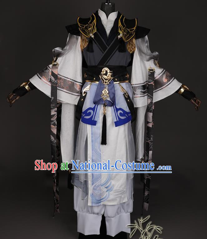 Chinese Ancient Swordsman Attires Cosplay Taoist Priest Garment Costumes Game Jian Xia Qing Yuan Young Hero Clothing