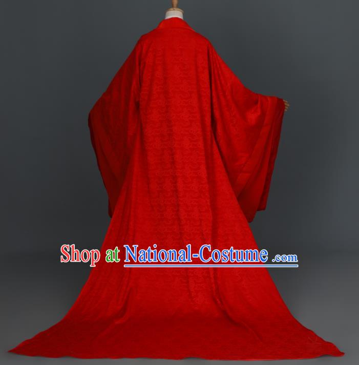 China Traditional Hanfu Wedding Apparels Ancient Young Childe Red Clothing Cosplay Prince Garment Costumes