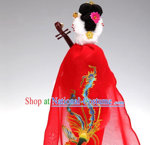 Handmade Red Traditional China Beijing Silk Figurine - Empress Wang Zhaojun