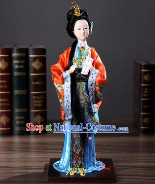 Handmade A Dream in Red Mansions the Twelve Hairpins Traditional China Beijing Silk Figurine of Jinling - Jia Ying Chun