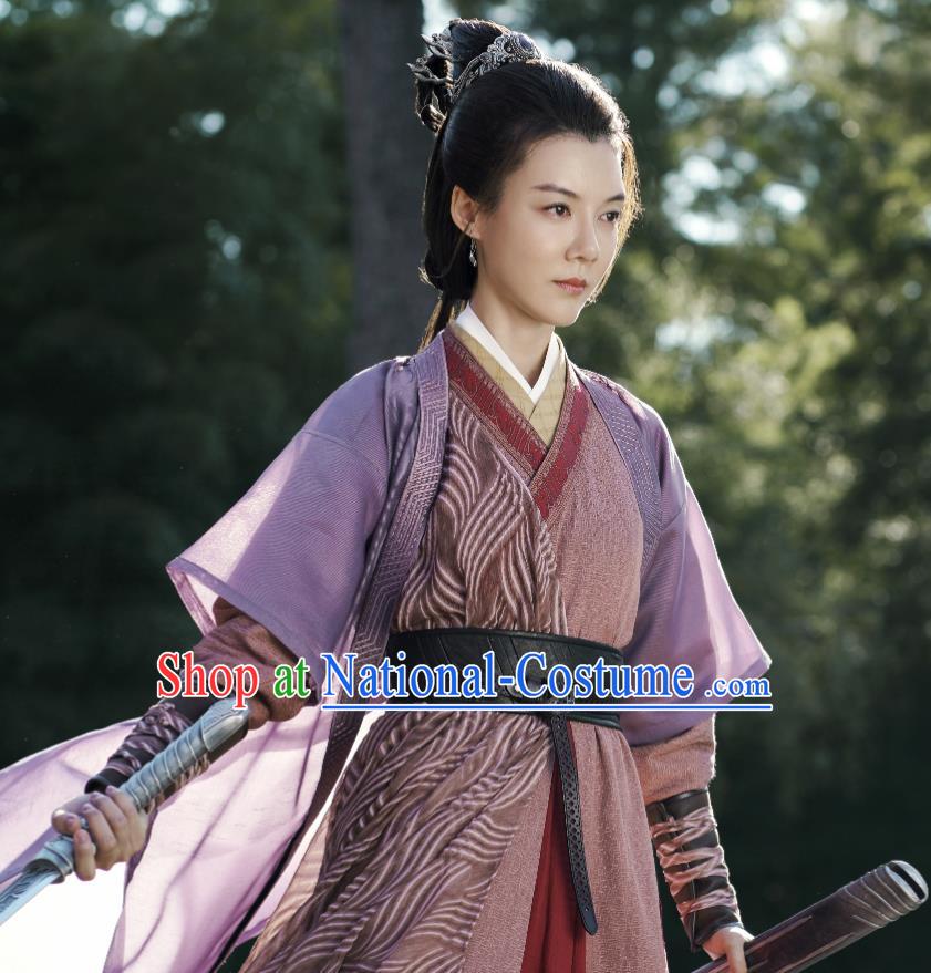 Chinese Ancient Swordswoman Garment Costumes Martial Arts Blade Apparels Wuxia Drama The Legend of Fei Li Jinrong Clothing