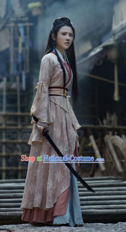 Chinese Wuxia Drama The Legend of Fei Wu Chu Chu Clothing Ancient Young Lady Garment Costumes Traditional Hanfu Dress Apparels