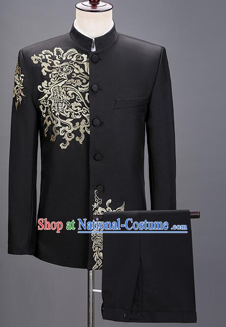 Chinese Tang Suits Traditional Wedding Suits Groom Costumes Zhongshan Clothing