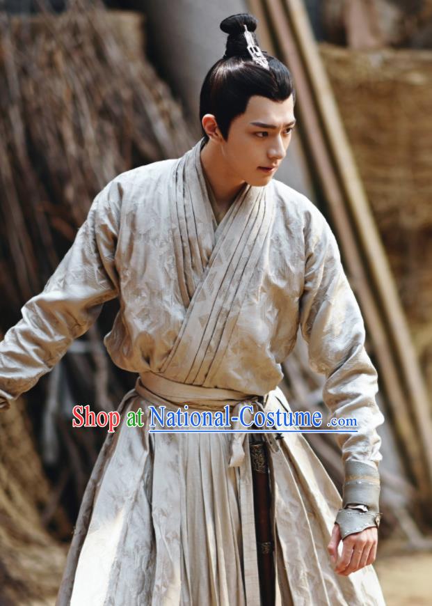 China Ancient King Garment  Traditional Wuxia Drama The Blessed Girl Costumes Emperor Yuan Yi Clothing and Headpiece