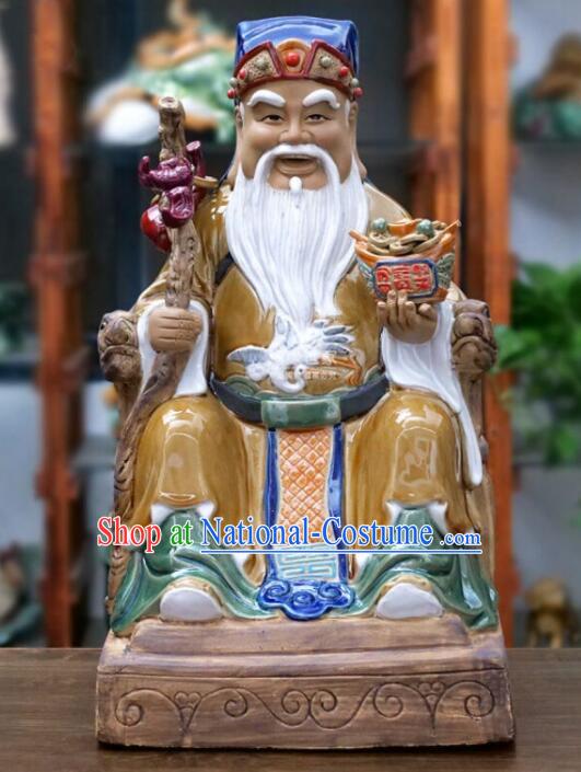 Chinese Shi Wan Ceramic Figurine Tu Do Gong Porcelain Statue Handmade Arts