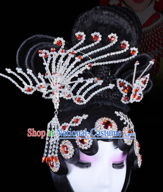 Chinese Peking Opera Hair  Accessories Beijing Opera Hua Tan Phoenix Hairpin Traditional Opera Wigs Headdress