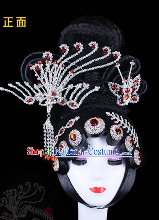 Chinese Peking Opera Hair  Accessories Beijing Opera Hua Tan Phoenix Hairpin Traditional Opera Wigs Headdress