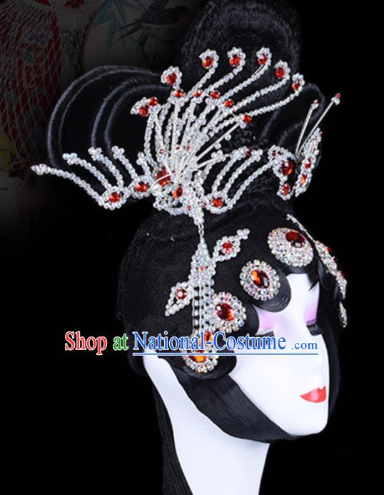 Chinese Peking Opera Hair  Accessories Beijing Opera Hua Tan Phoenix Hairpin Traditional Opera Wigs Headdress