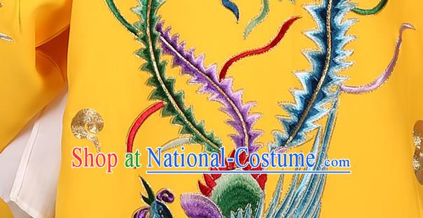 China Traditional Opera Empress Clothing Beijing Opera Diva Yellow Cape Costume Peking Opera Hua Tan Garment