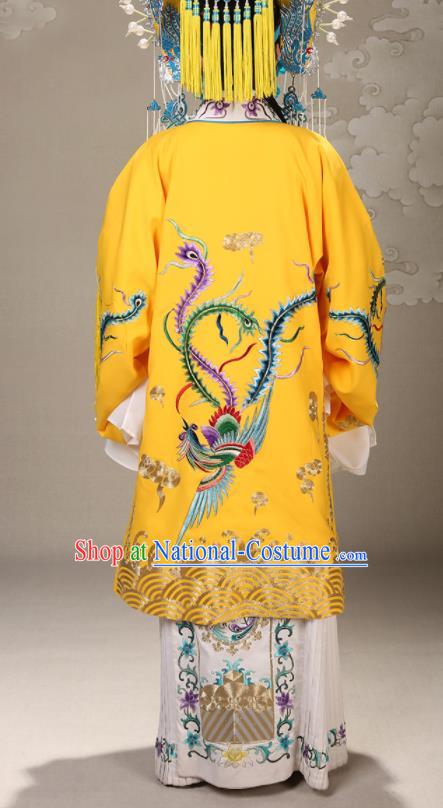 China Traditional Opera Empress Clothing Beijing Opera Diva Yellow Cape Costume Peking Opera Hua Tan Garment