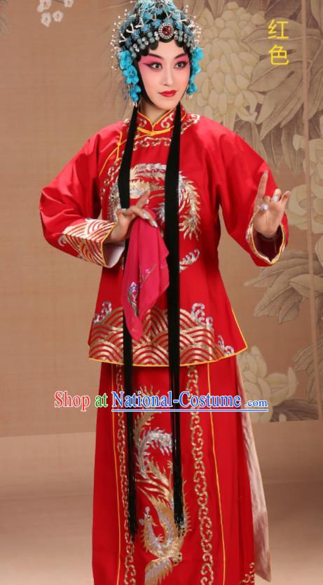 China Peking Opera Xiao Dan Red Dress Garments Traditional Opera Actress Clothing Beijing Opera Diva Costume