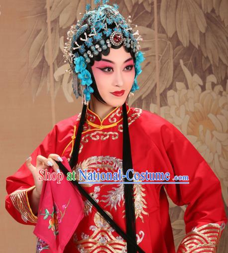 China Peking Opera Xiao Dan Red Dress Garments Traditional Opera Actress Clothing Beijing Opera Diva Costume