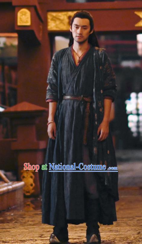 China Romance Drama The Blessed Girl Huotu Xin Costumes Traditional Swordsman Clothing Ancient Hero Garments