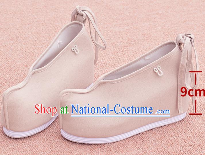 China Ancient Swordswoman Khaki Cloth Shoes Traditional Hanfu Shoes National Female Shoes