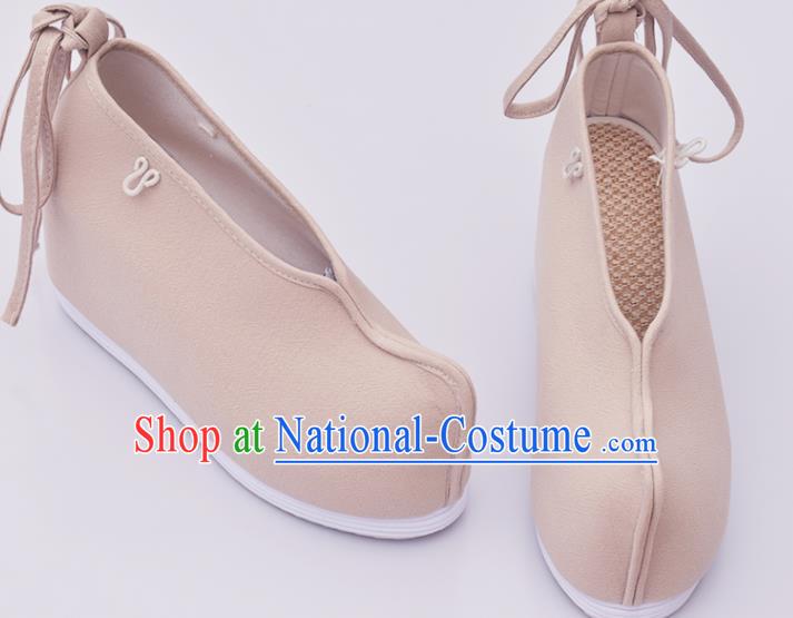 China Ancient Swordswoman Khaki Cloth Shoes Traditional Hanfu Shoes National Female Shoes