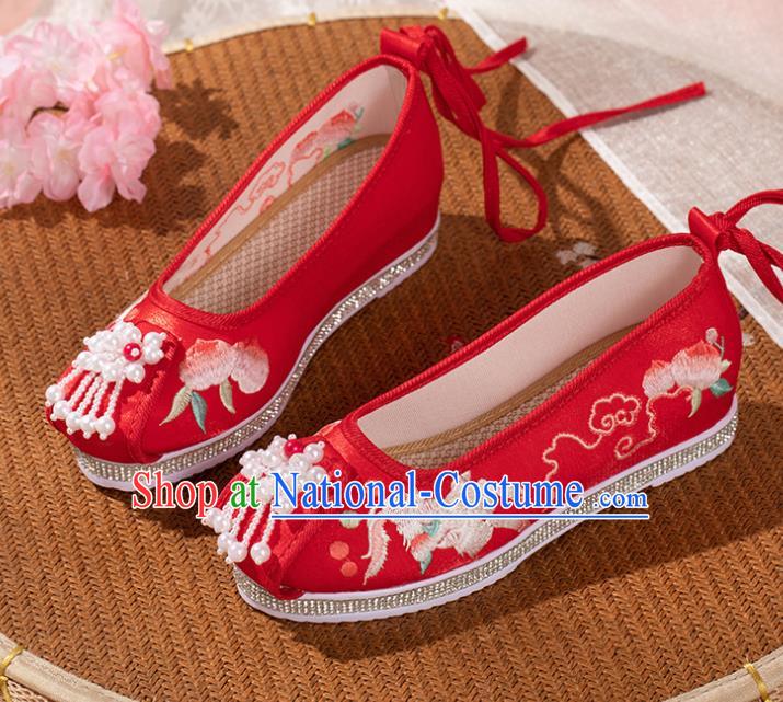 China National Wedding Shoes Traditional Embroidered Shoe Classical Dance Cloth Shoes