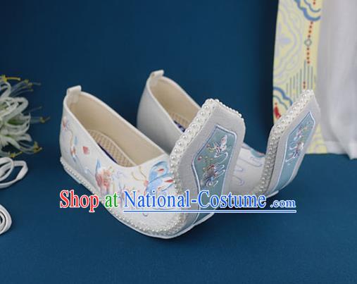 China Handmade Cloth Shoes Ancient Princess Embroidered Shoes Traditional Song Dynasty Shoes