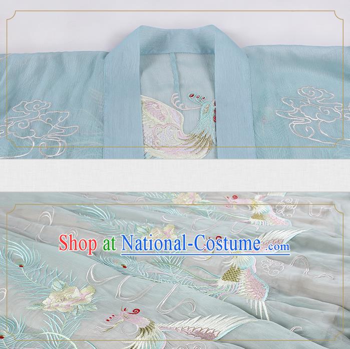 China Traditional Embroidered Hanfu Clothing Ancient Jin Dynasty Princess Costumes