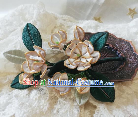 Chinese Traditional Song Dynasty Hanfu Hair Accessories Hairpin Ancient Princess Silk Jasmine Flower Hair Stick