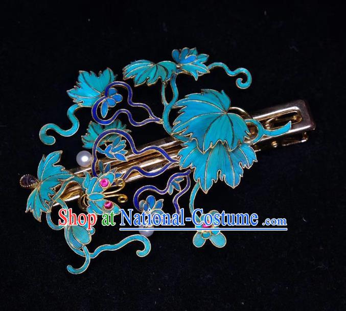 Chinese Traditional Qing Dynasty Blueing Gourd Hairpin Hair Jewelry Ancient Princess Hair Stick